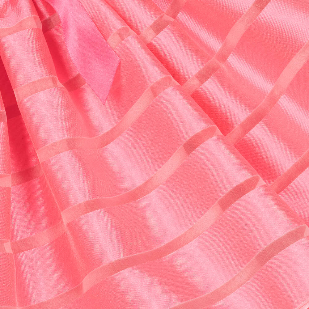 Patachou-Girls Pink Striped Satin & Organza Dress | Childrensalon Outlet