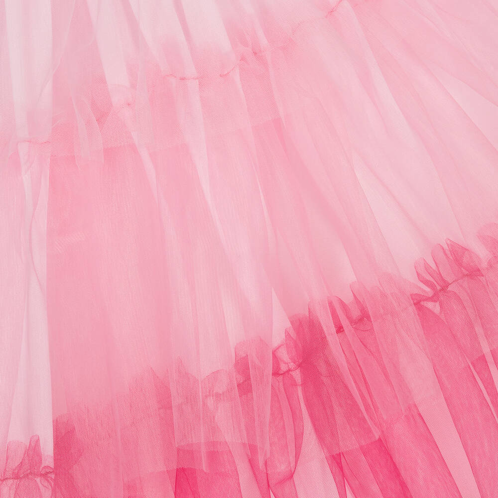 Patachou-Girls Pink Tiered Tulle Dress | Childrensalon Outlet