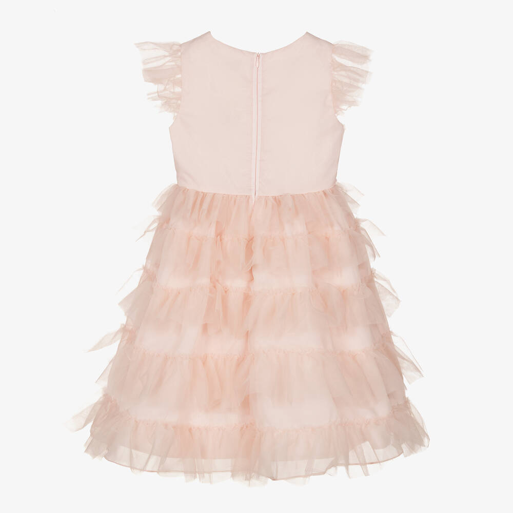 باتاشو-فستان بطبقات تول لون زهري | Childrensalon Outlet