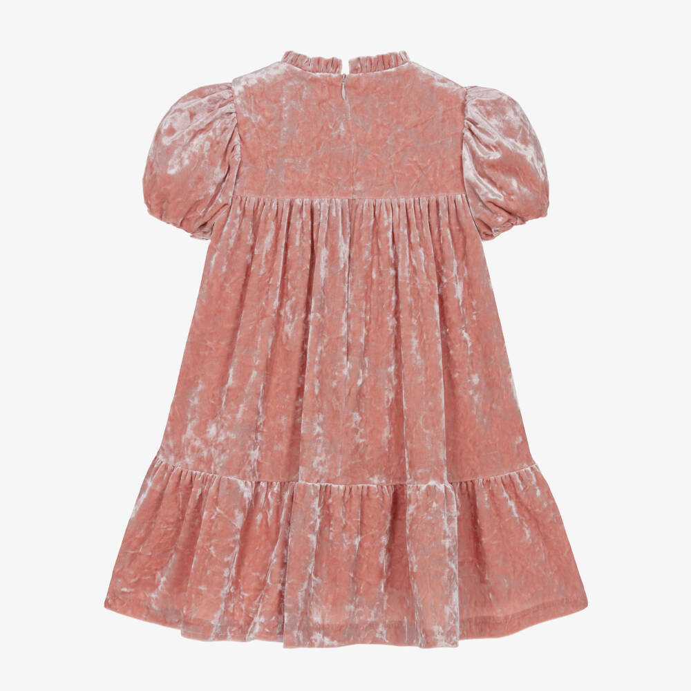 Patachou-فستان مخمل وردي للبنات مع فيونكة | Childrensalon Outlet