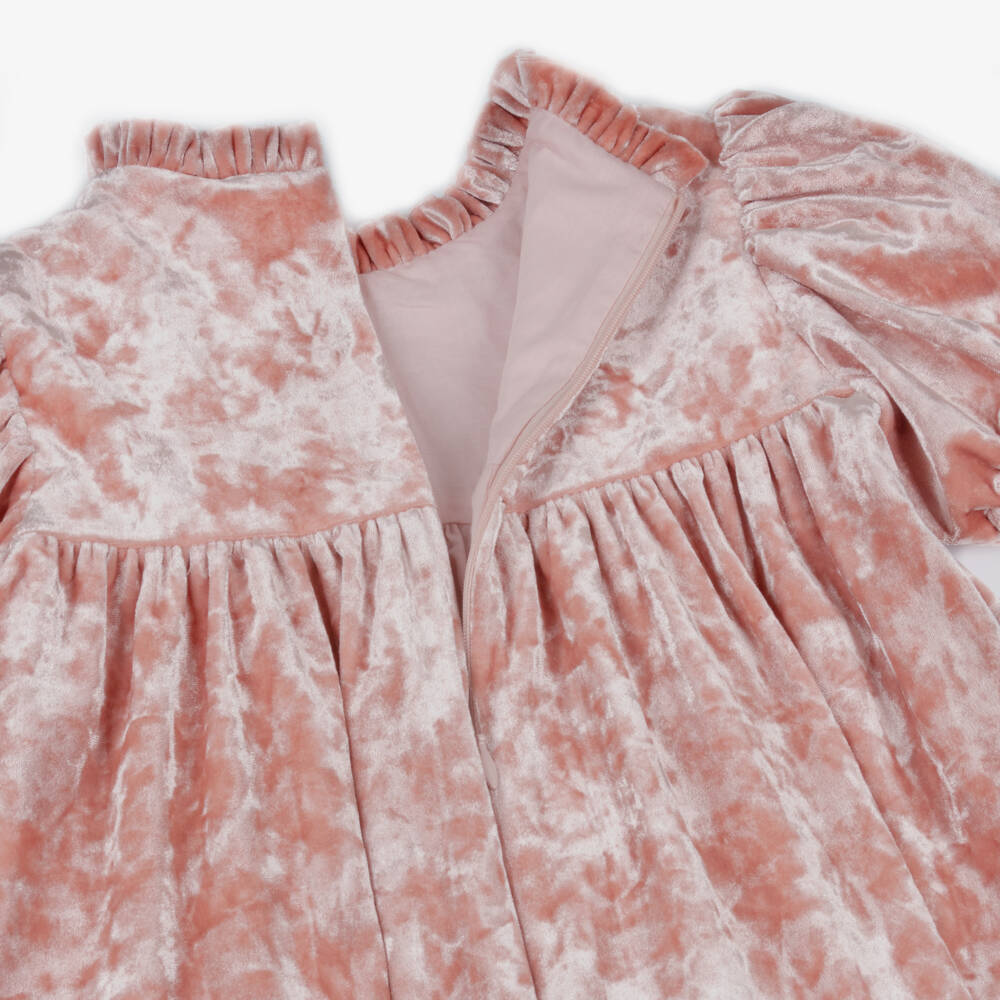 Patachou-فستان مخمل وردي للبنات مع فيونكة | Childrensalon Outlet