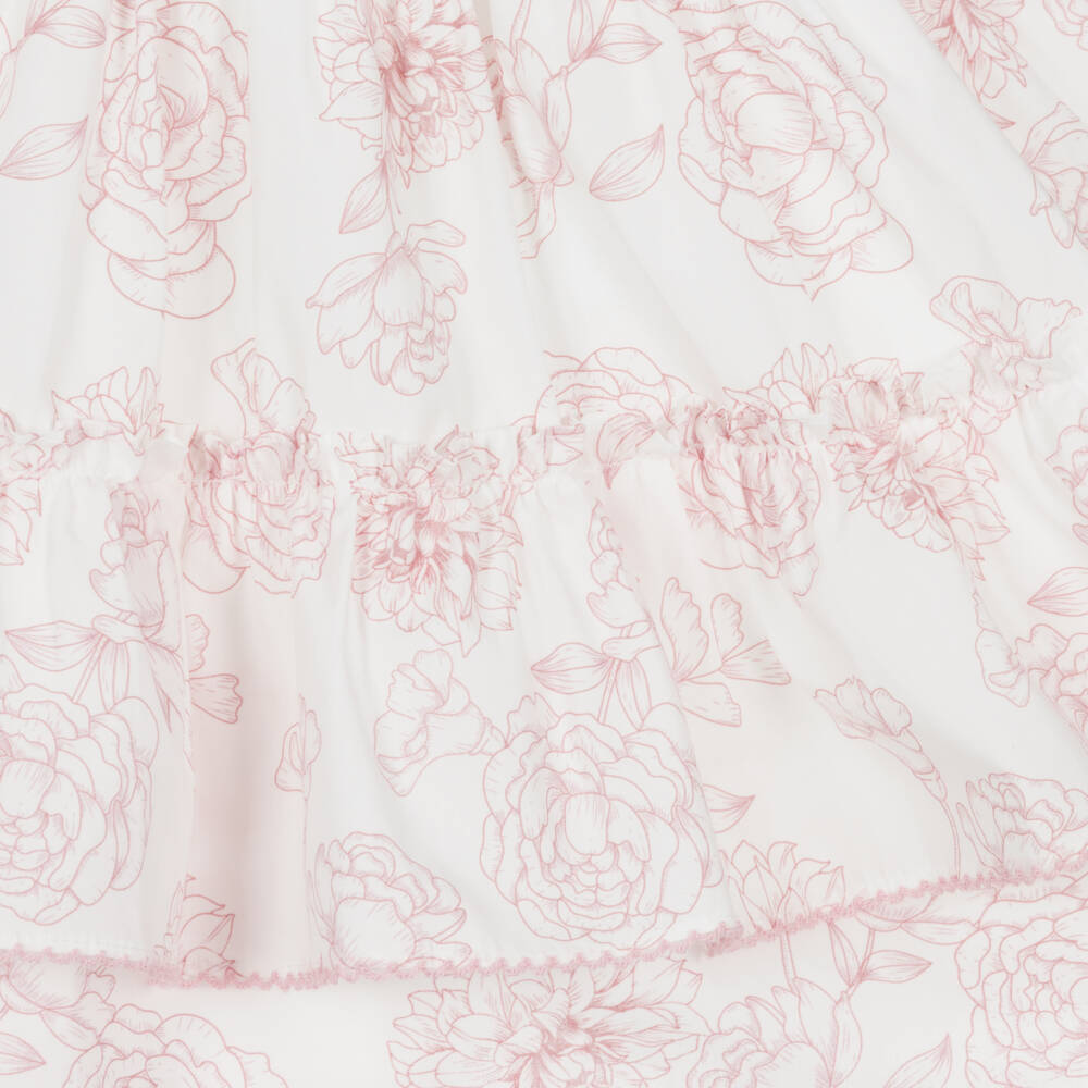 Patachou-Girls Pink & White Floral Cotton Dress | Childrensalon Outlet