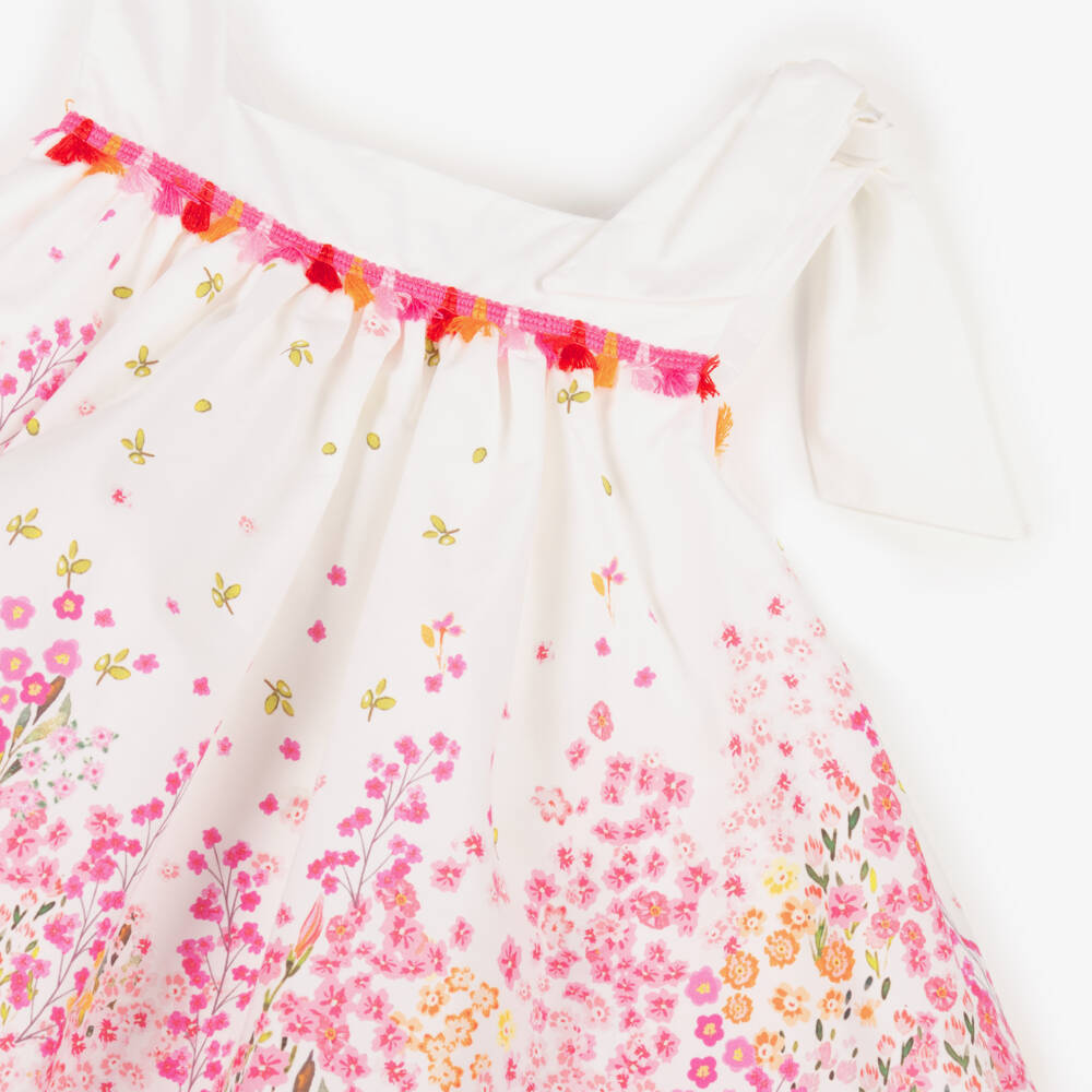 Patachou-Платье для девочек розовое с белыми цветами | Childrensalon Outlet