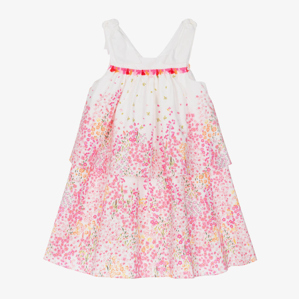 Patachou-Girls Pink & White Floral Sundress | Childrensalon Outlet
