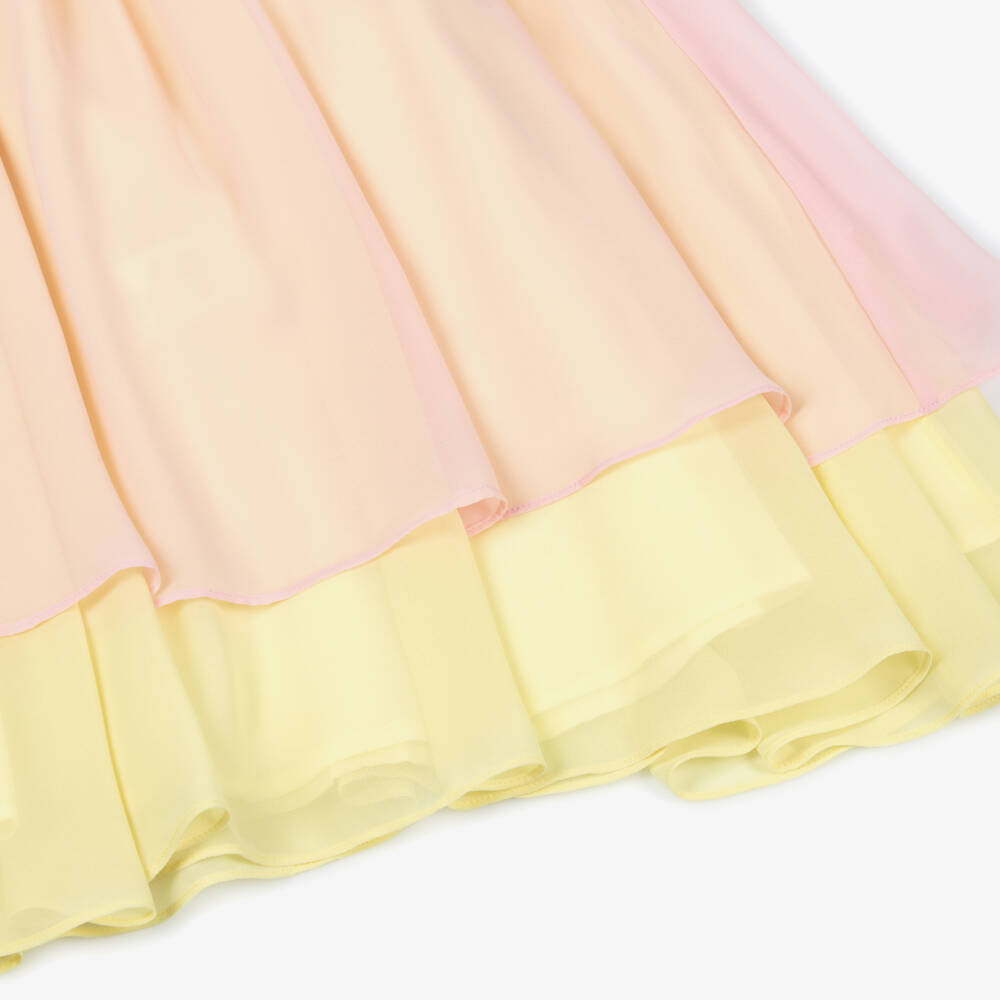 Patachou-Girls Pink & Yellow Layered Chiffon Dress | Childrensalon Outlet