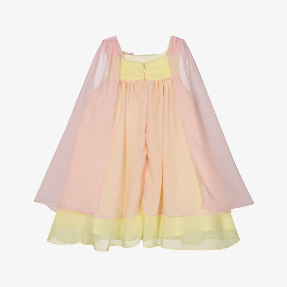 Patachou-Girls Pink & Yellow Layered Chiffon Dress | Childrensalon Outlet