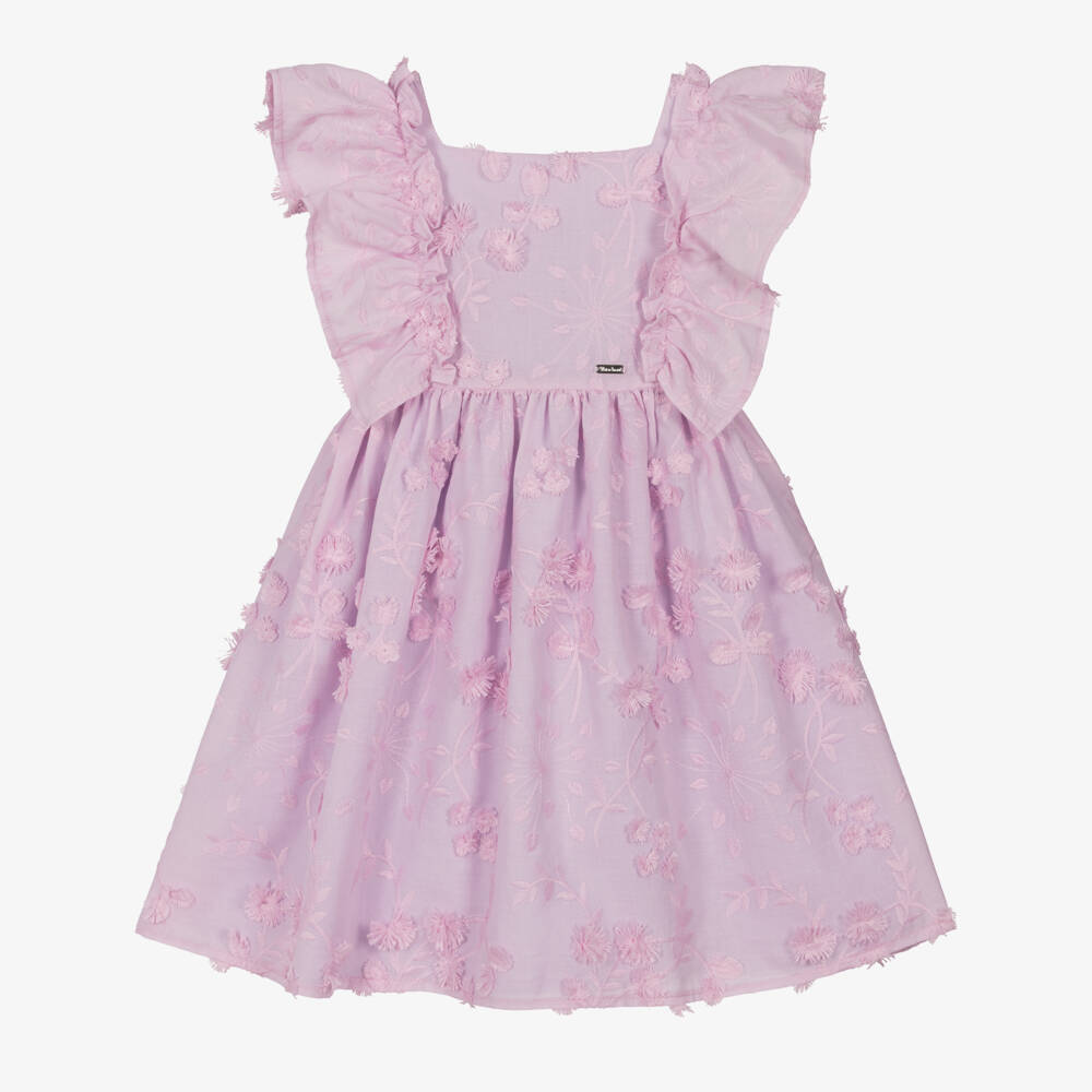 Patachou-فستان أرجواني مزين بالزهور للبنات | Childrensalon Outlet