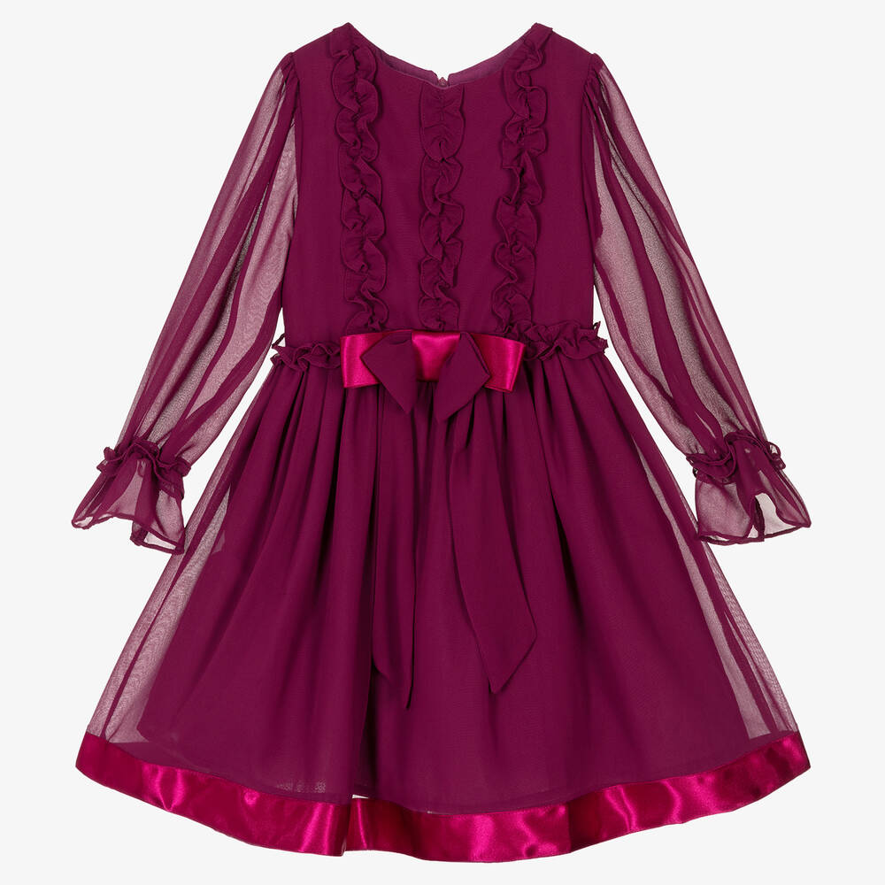 Patachou - Girls Purple Chiffon Dress | Childrensalon