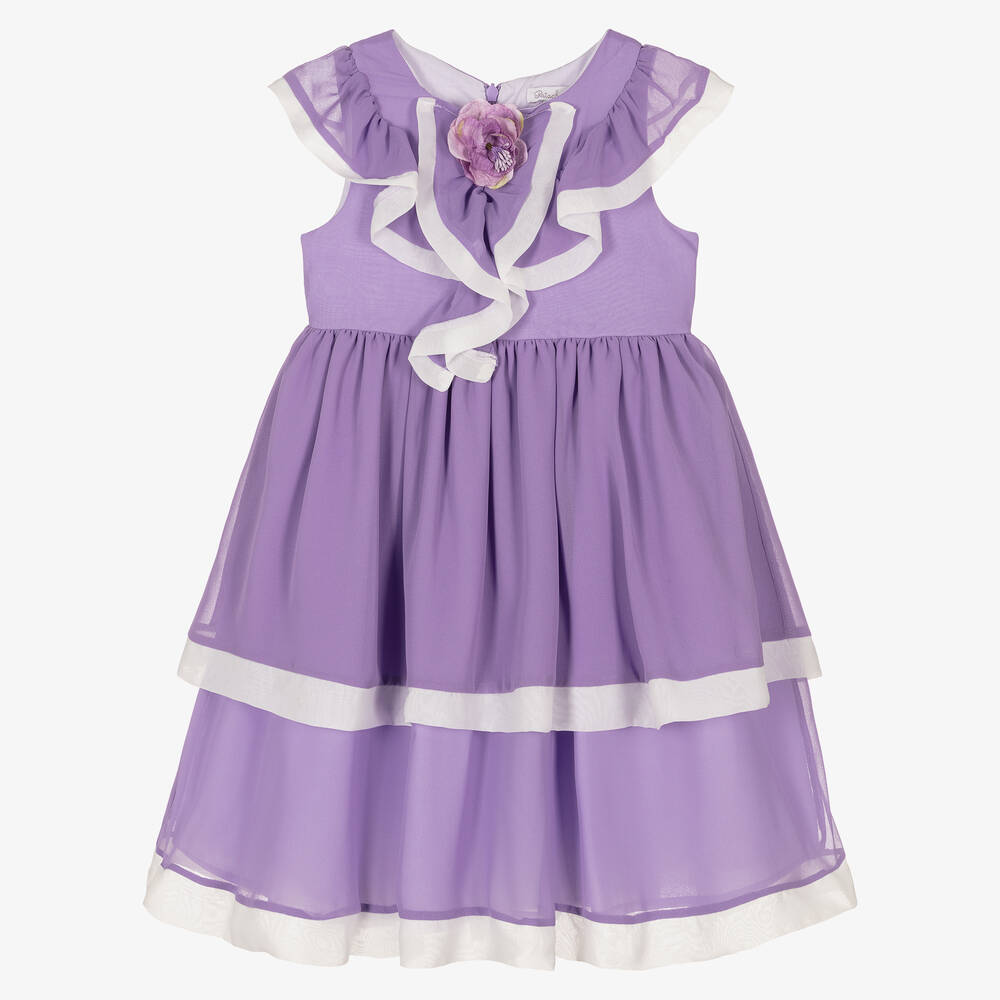Patachou - Robe violette en mousseline fille | Childrensalon