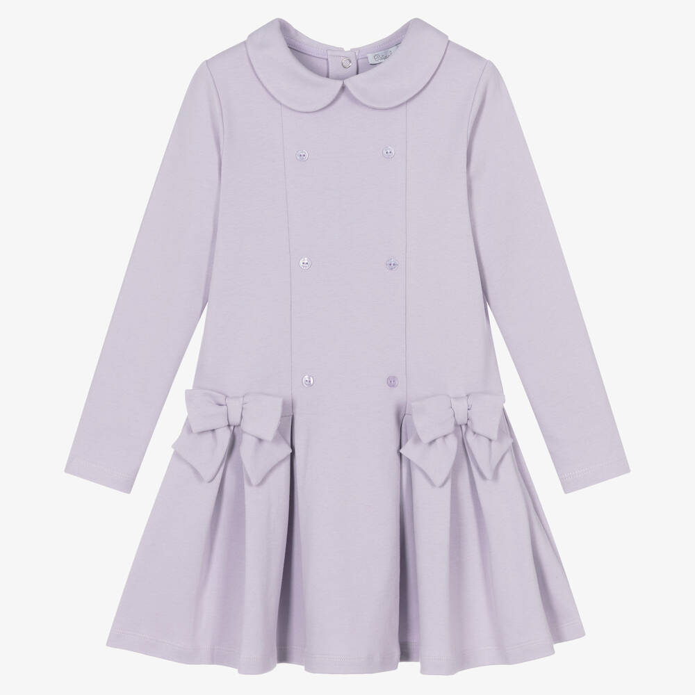 Patachou-Girls Purple Cotton Jersey Dress | Childrensalon Outlet