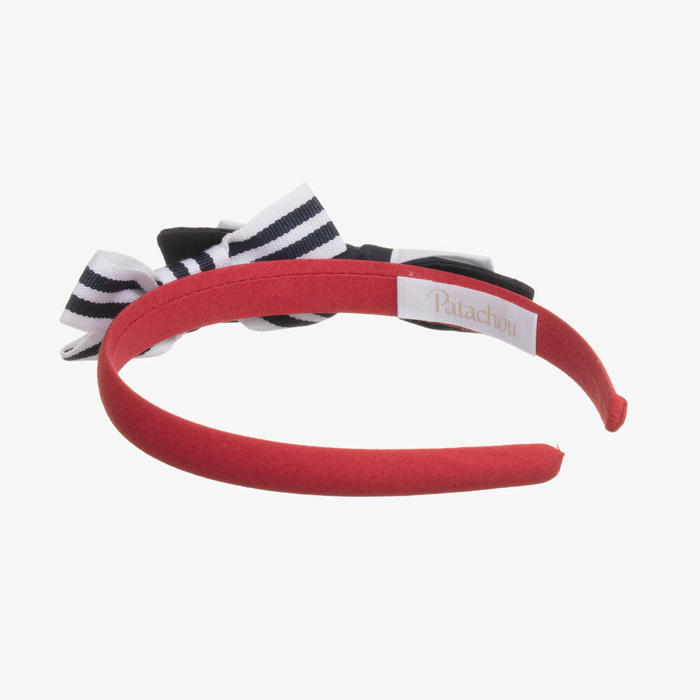 Patachou-Girls Red & Blue Bow Hairband | Childrensalon Outlet