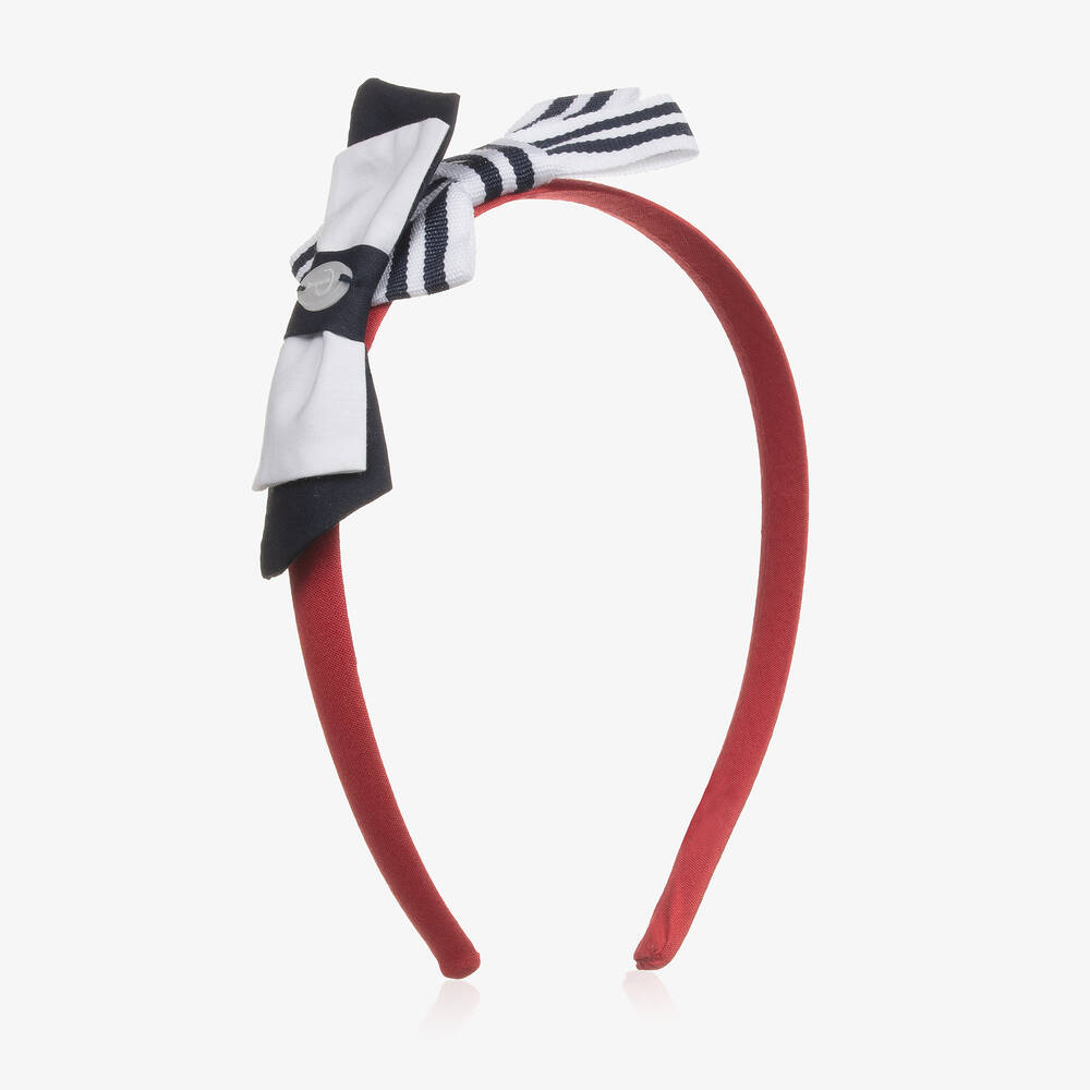 Patachou-Girls Red & Blue Bow Hairband | Childrensalon Outlet