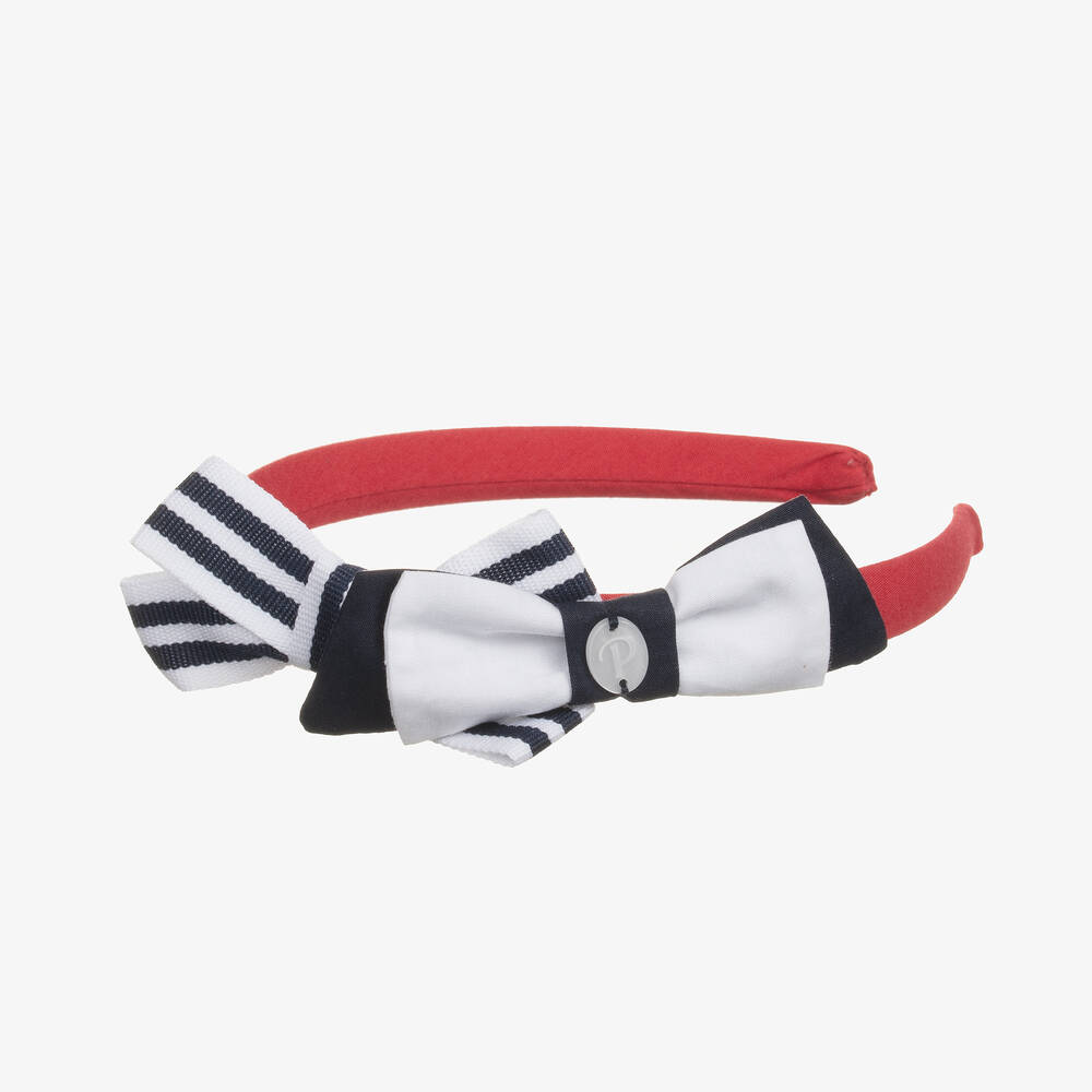Patachou-Girls Red & Blue Bow Hairband | Childrensalon Outlet