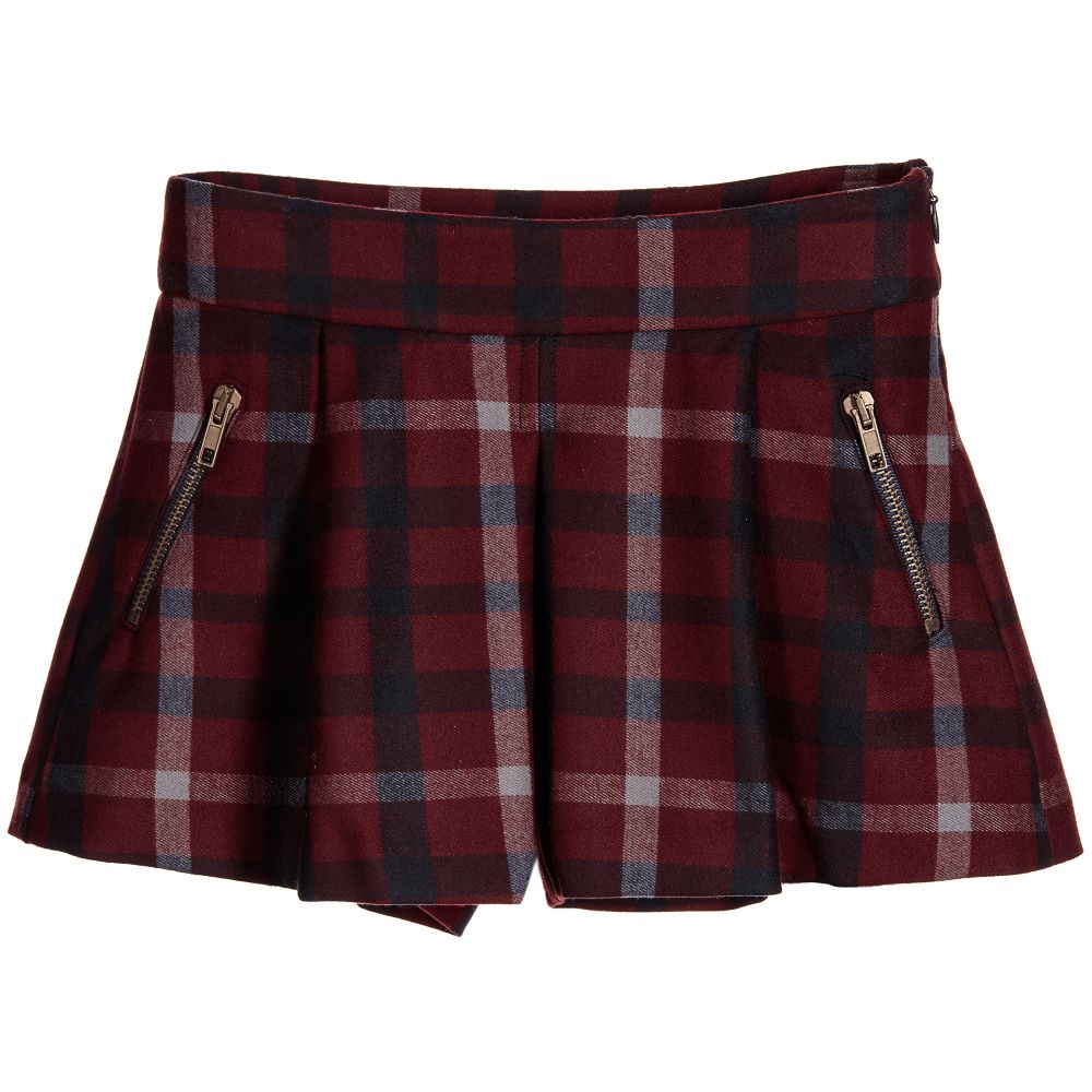 Patachou - Girls Red & Blue Check Shorts | Childrensalon