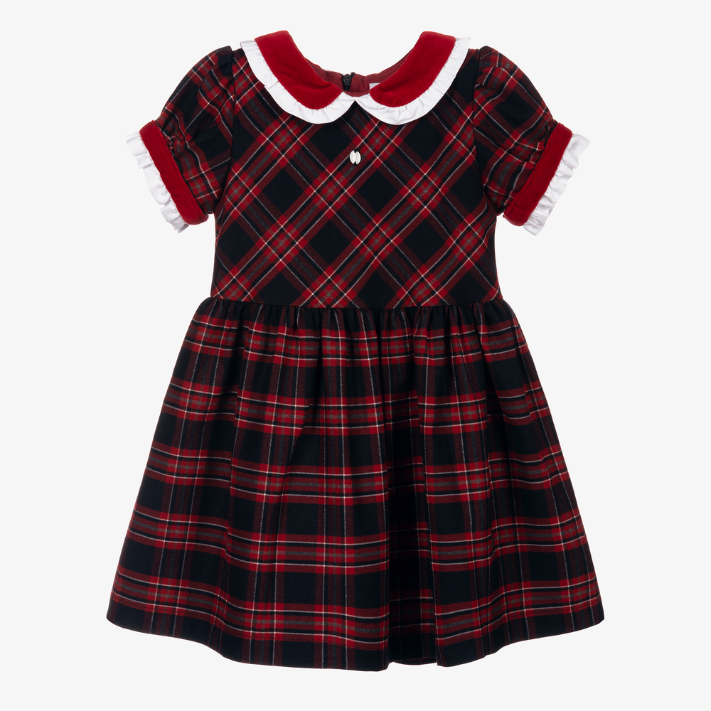 Patachou - Girls Red & Blue Tartan Dress | Childrensalon