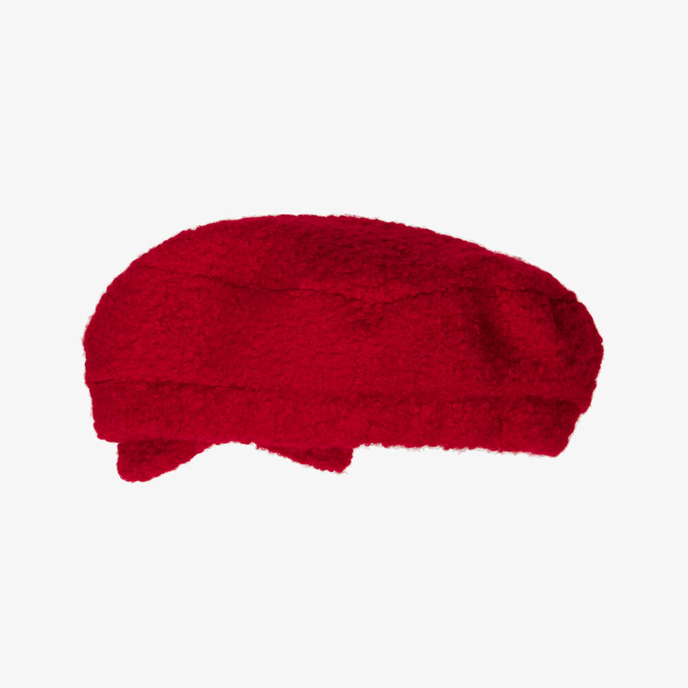 Patachou-Girls Red Bouclé Beret | Childrensalon Outlet