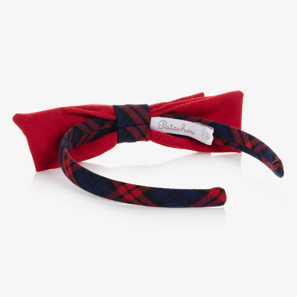 باتاشو-طوق للشعر تارتان لون أحمر للبنات | Childrensalon Outlet