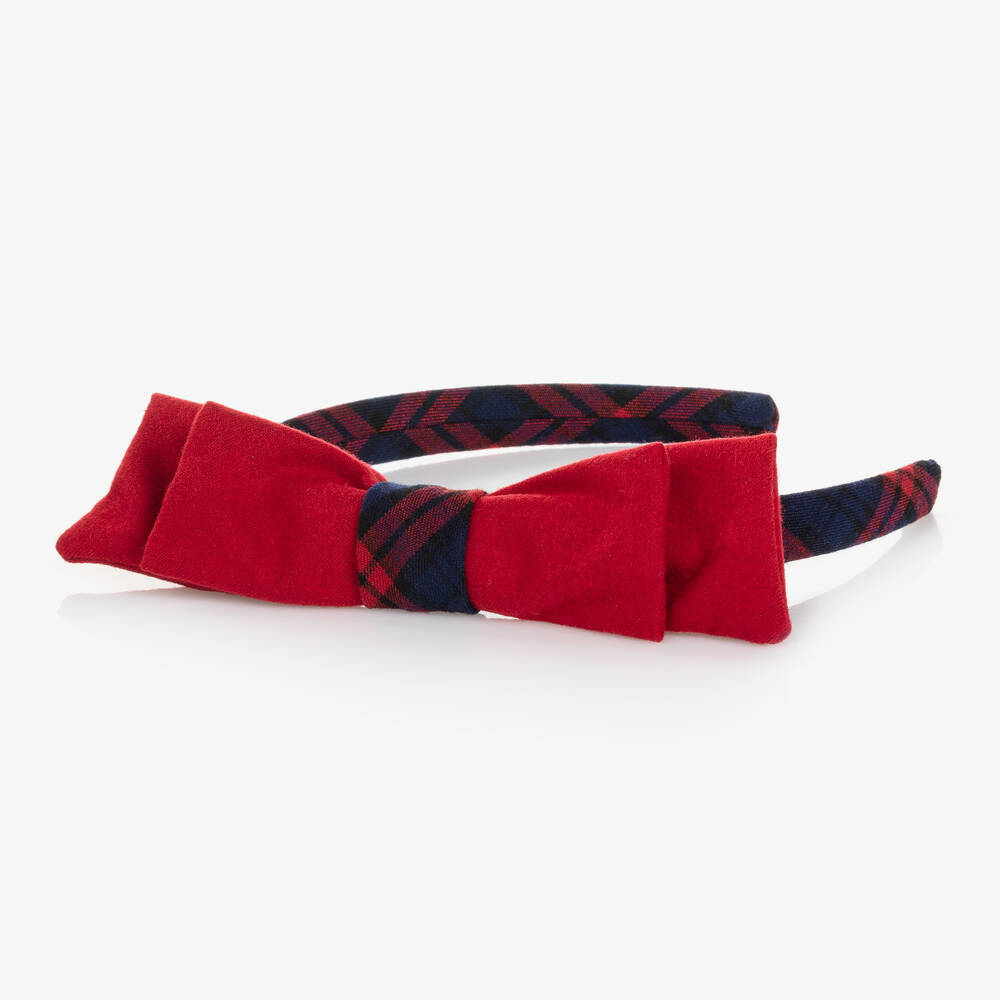 باتاشو-طوق للشعر تارتان لون أحمر للبنات | Childrensalon Outlet