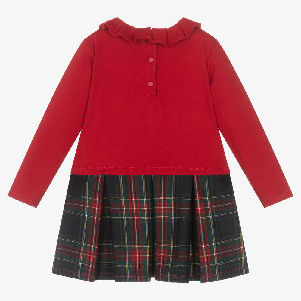 Patachou-Girls Red Bunny Tartan Dress | Childrensalon Outlet