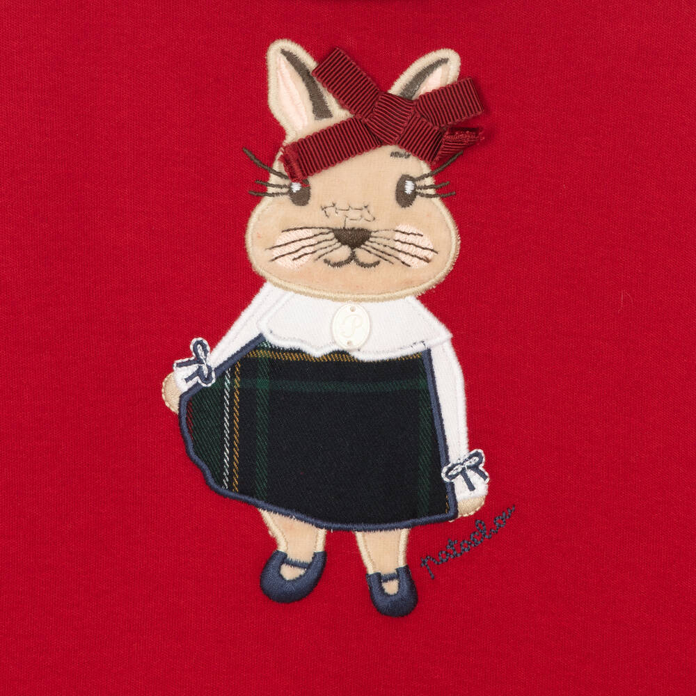 Patachou-Girls Red Bunny Tartan Dress | Childrensalon Outlet