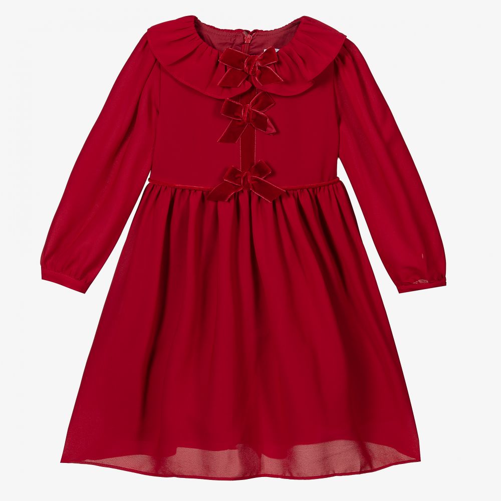 Patachou-فستان شيفون لون أحمر | Childrensalon Outlet