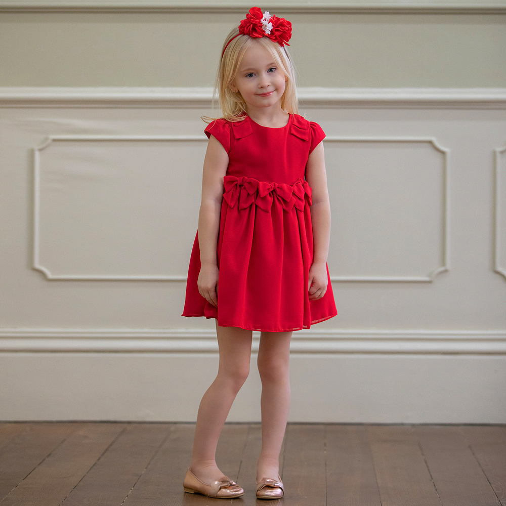 Girls red dress uk on sale