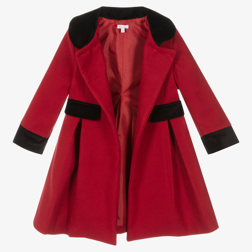 Girls red trench coat top