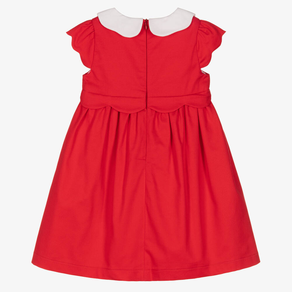 Patachou-Girls Red Cotton Dress | Childrensalon Outlet