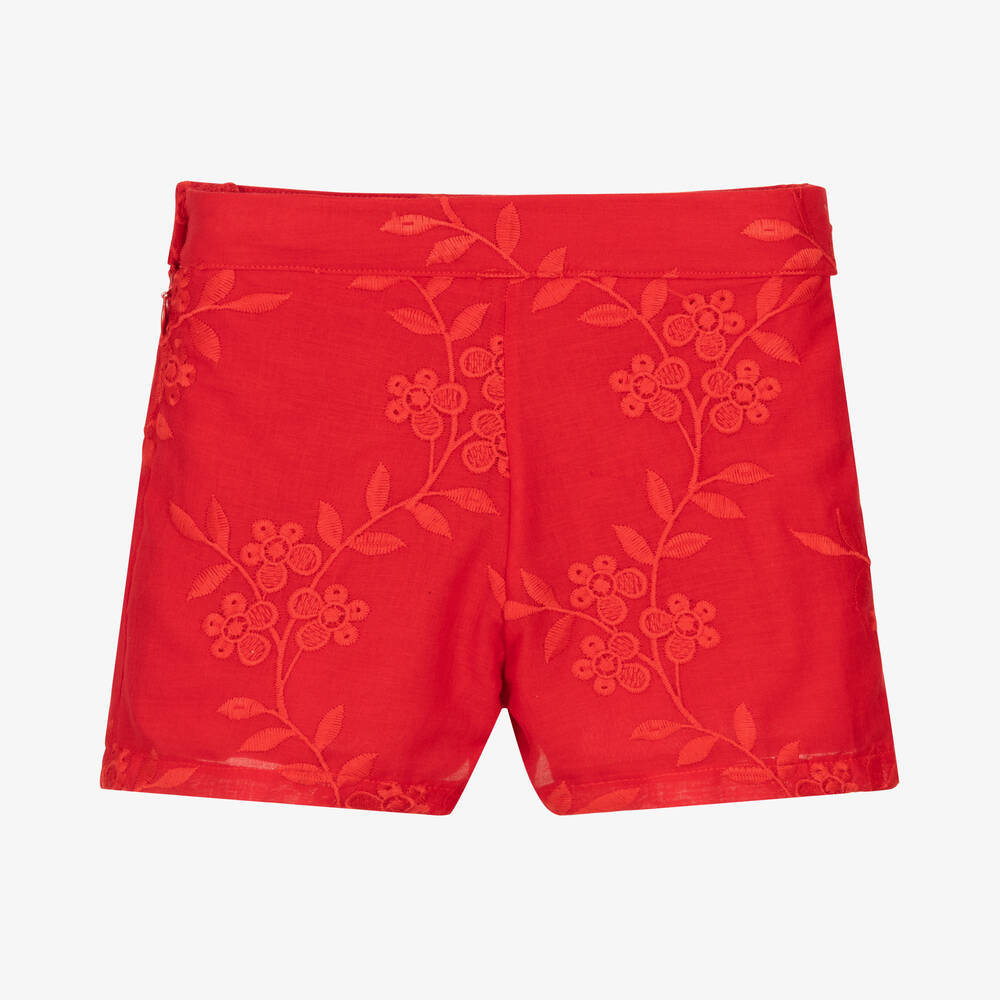 Girls red cheap cotton shorts