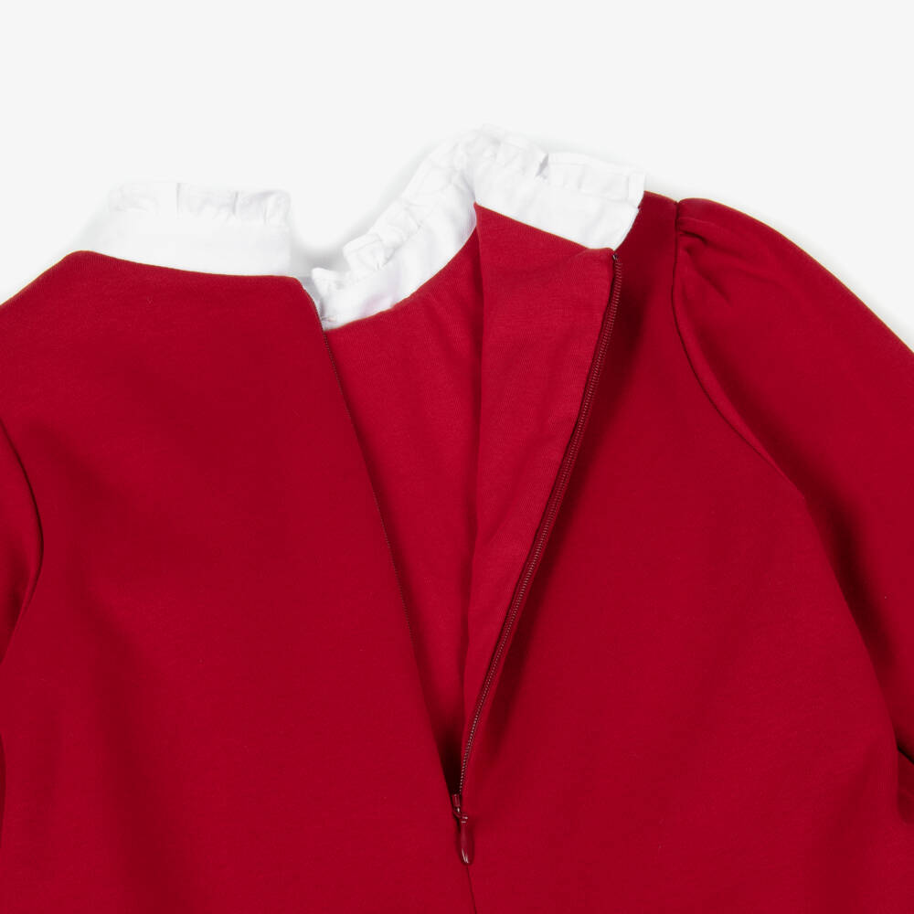 Patachou-فستان قطني أحمر للبنات بقصة A | Childrensalon Outlet