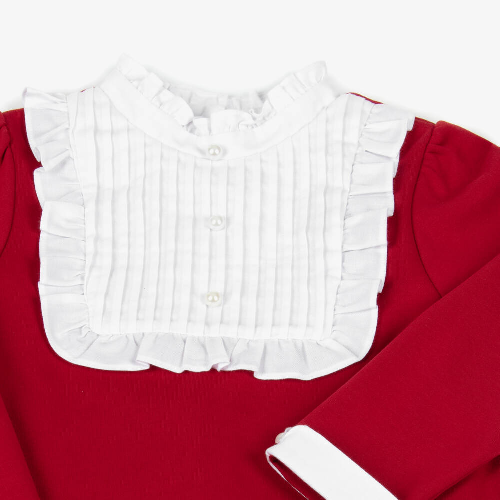 Patachou-فستان قطني أحمر للبنات بقصة A | Childrensalon Outlet