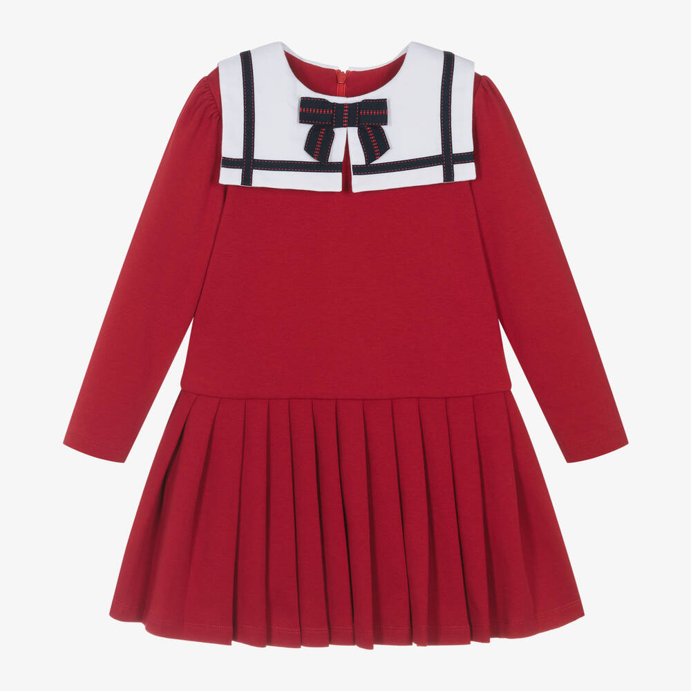 Patachou-Girls Red Cotton Jersey Dress | Childrensalon Outlet