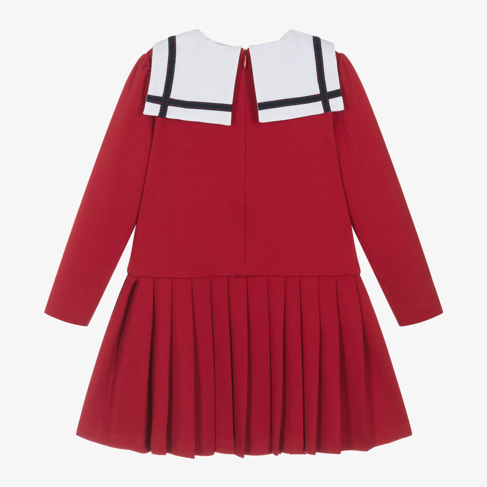 Patachou-Girls Red Cotton Jersey Dress | Childrensalon Outlet