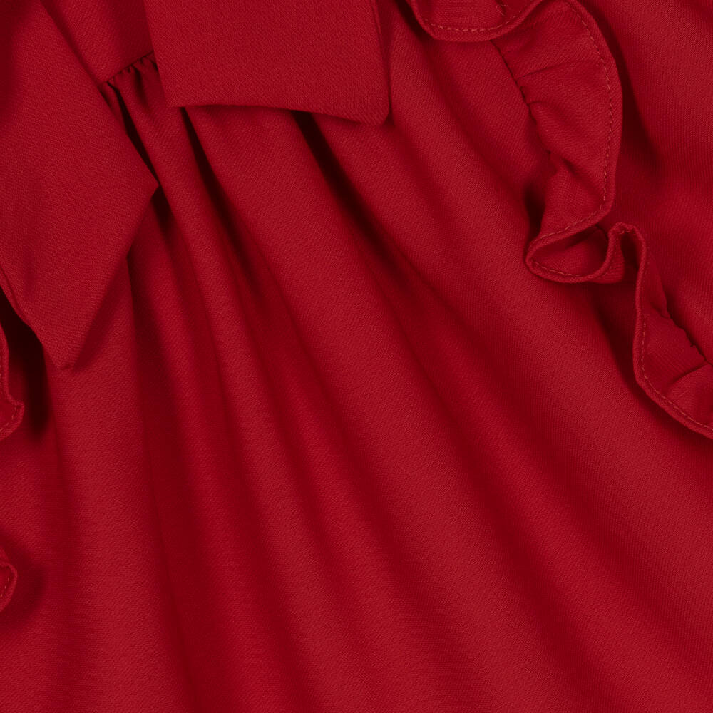 Patachou-Girls Red Crêpe Chiffon Dress | Childrensalon Outlet