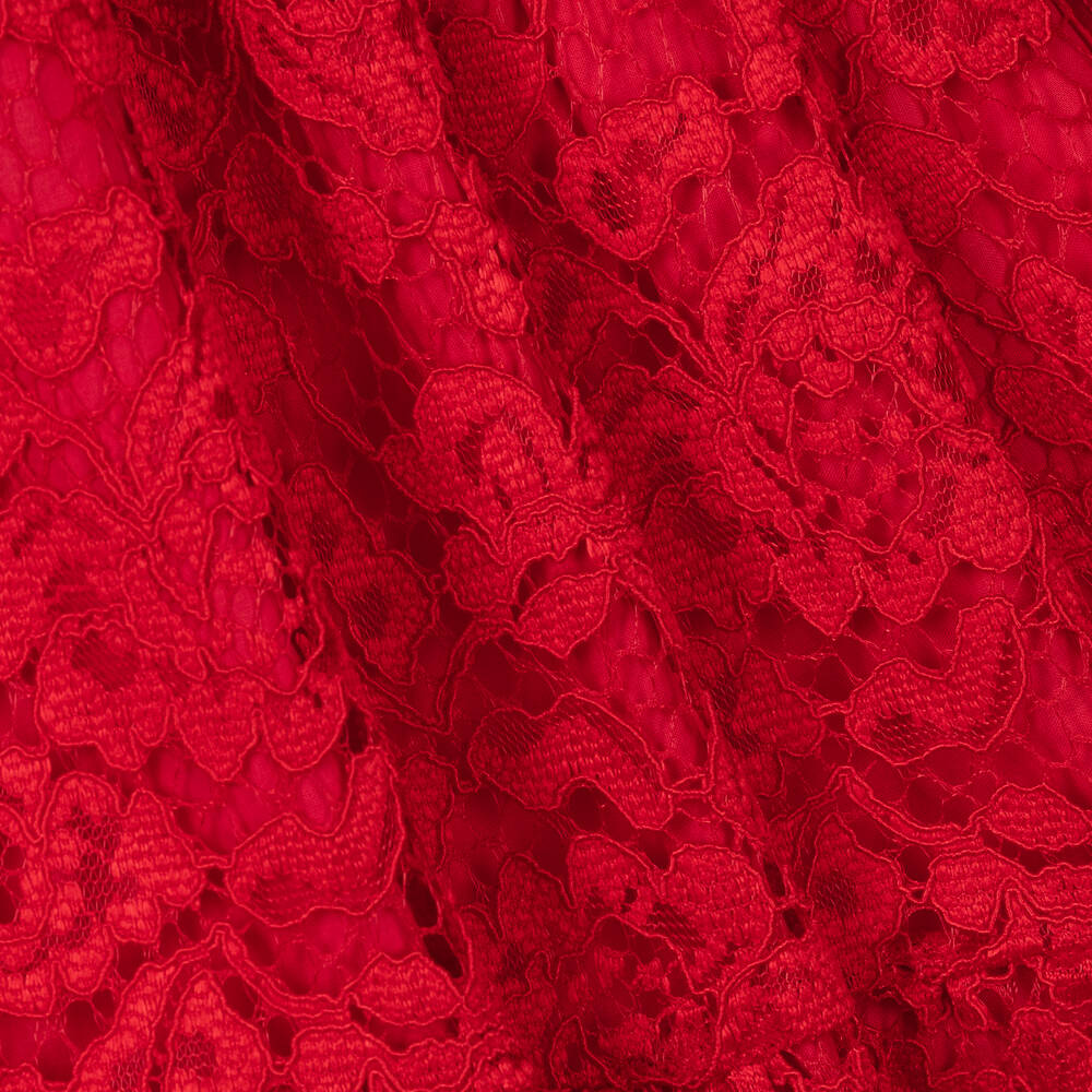 Patachou-Girls Red Floral Lace Dress | Childrensalon Outlet