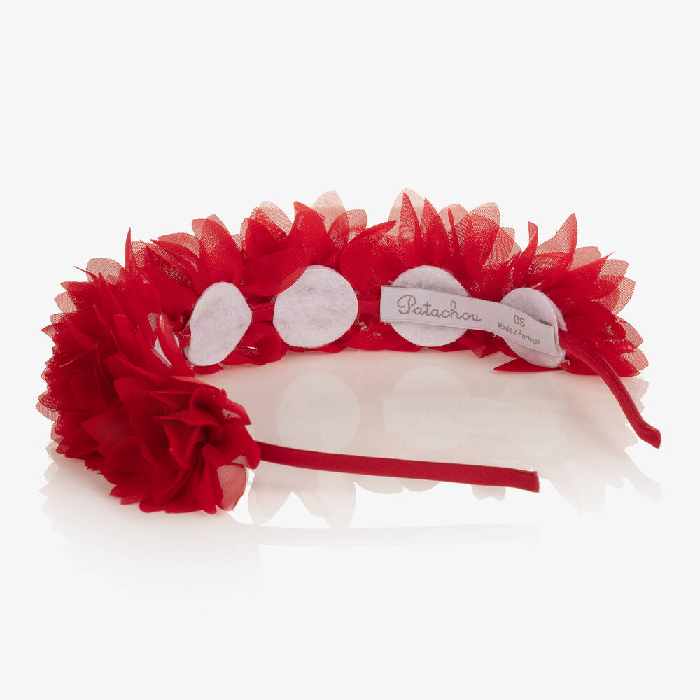 Patachou-طوق للشعر مزين بورود لون أحمر للبنات | Childrensalon Outlet