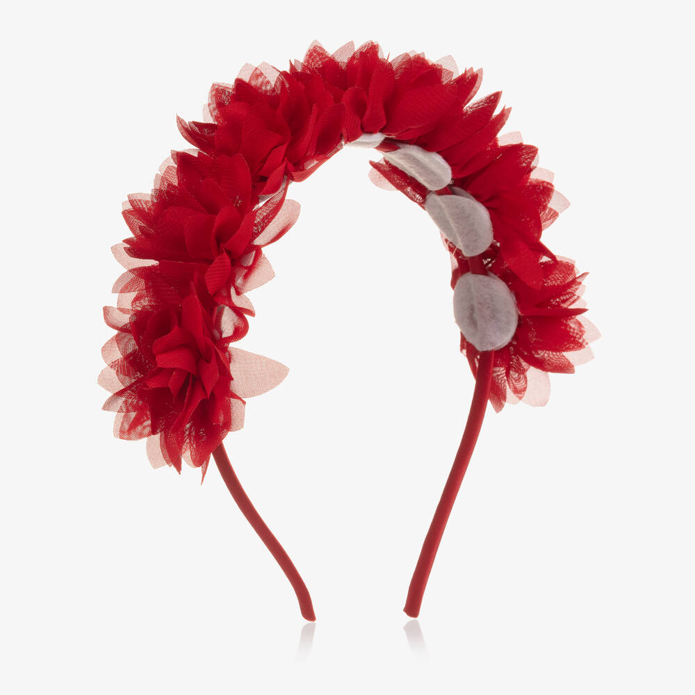Patachou - Girls Red Flower Hairband | Childrensalon