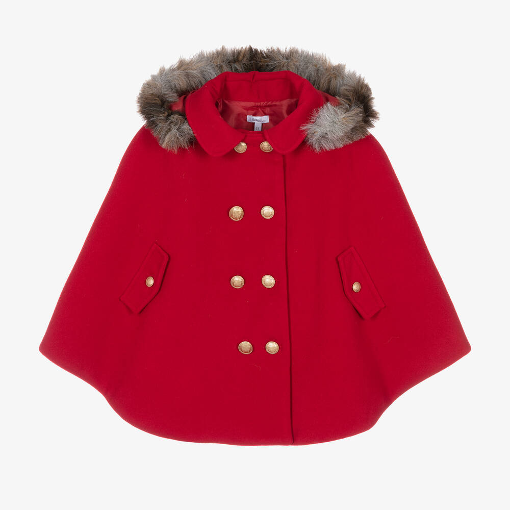 Patachou - Girls Red Hooded Cape | Childrensalon