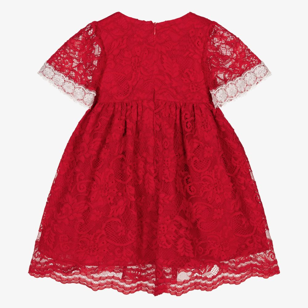 Ladies red lace dress best sale