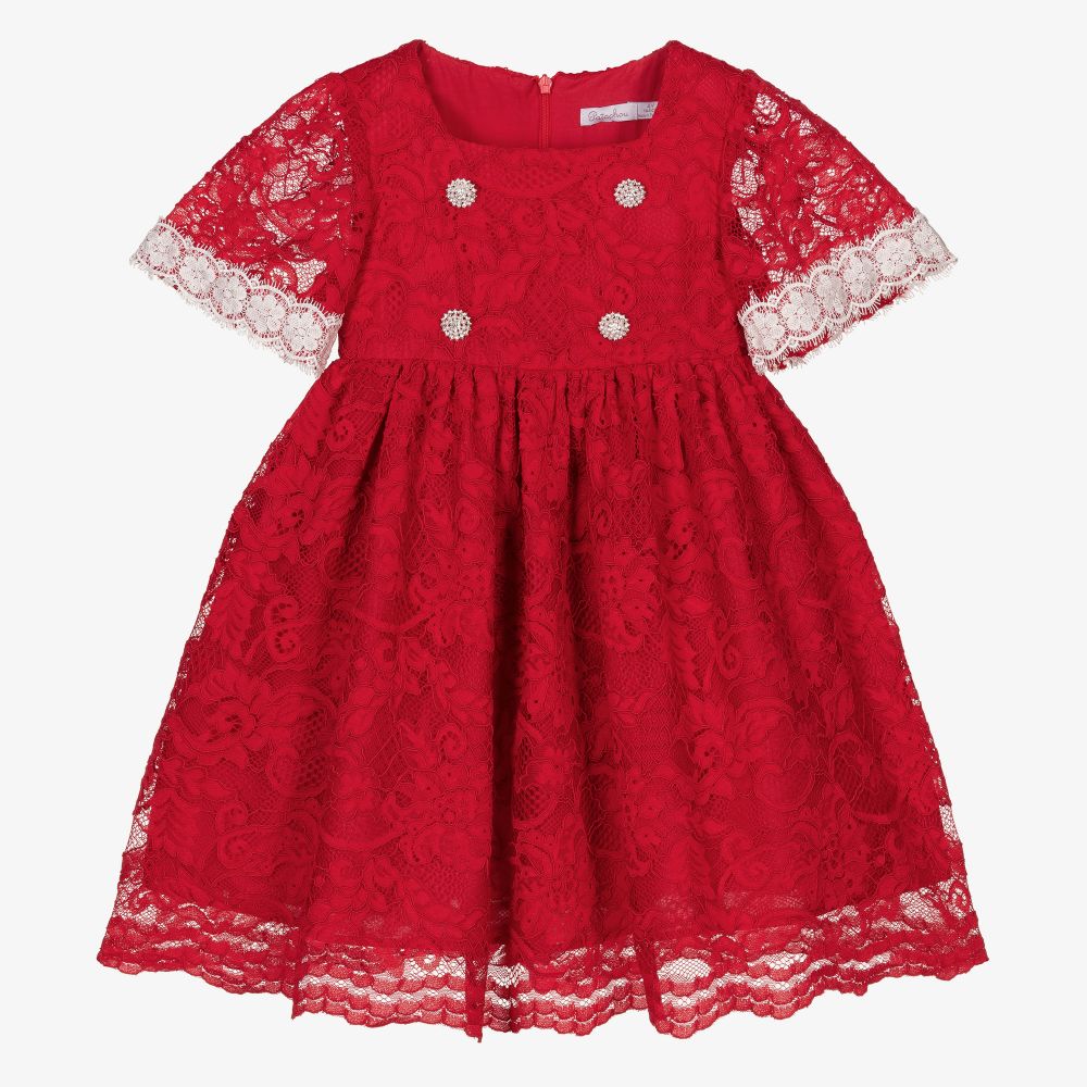 Red lace deals baby dress