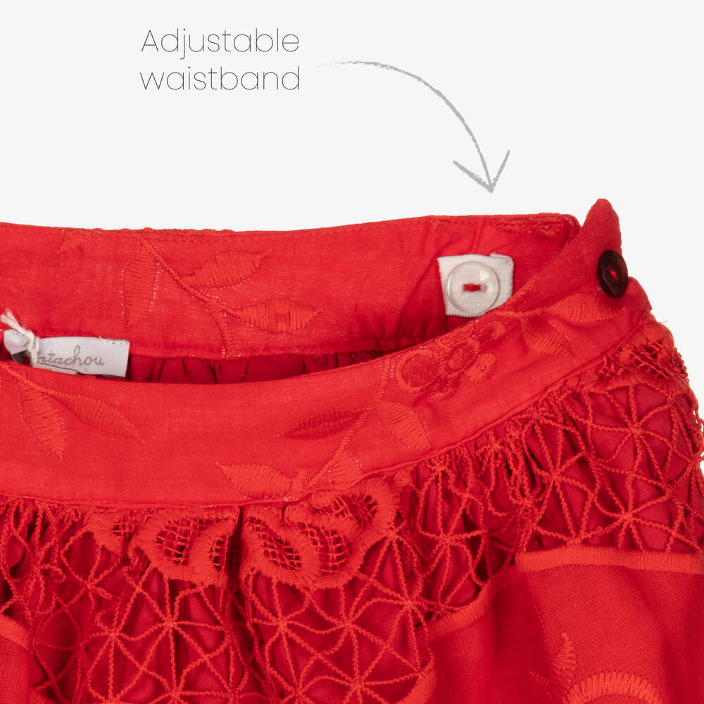 Patachou-Красная юбка с кружевом | Childrensalon Outlet