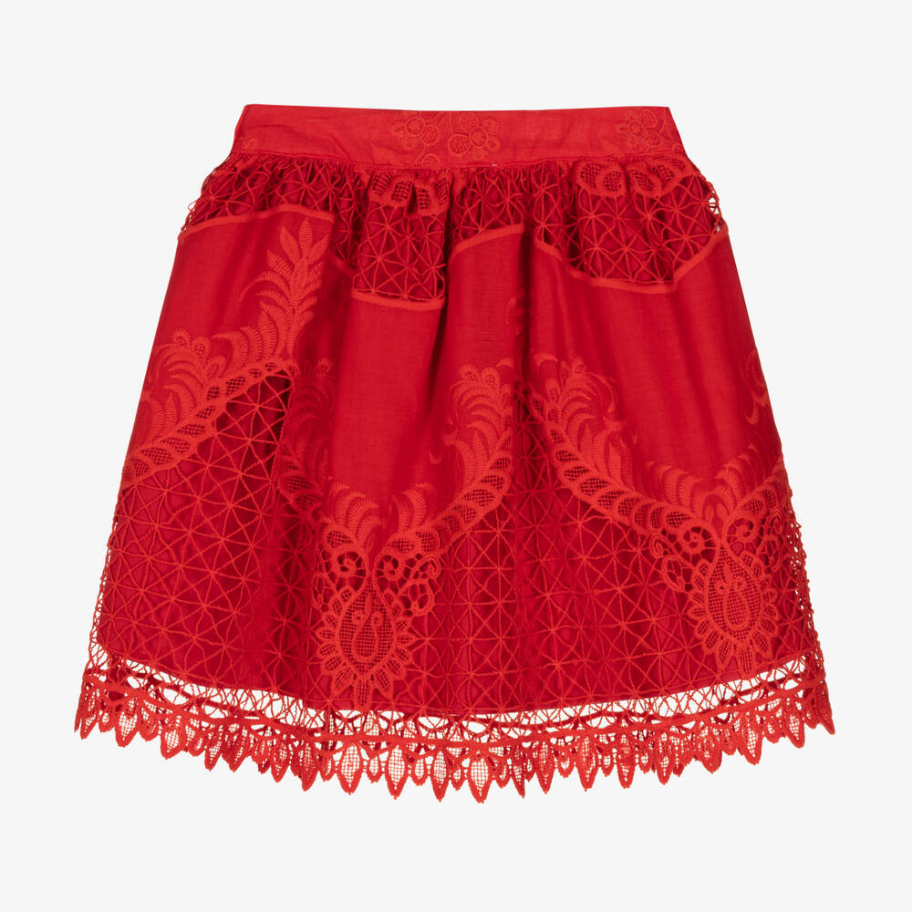 Jupe shop dentelle rouge