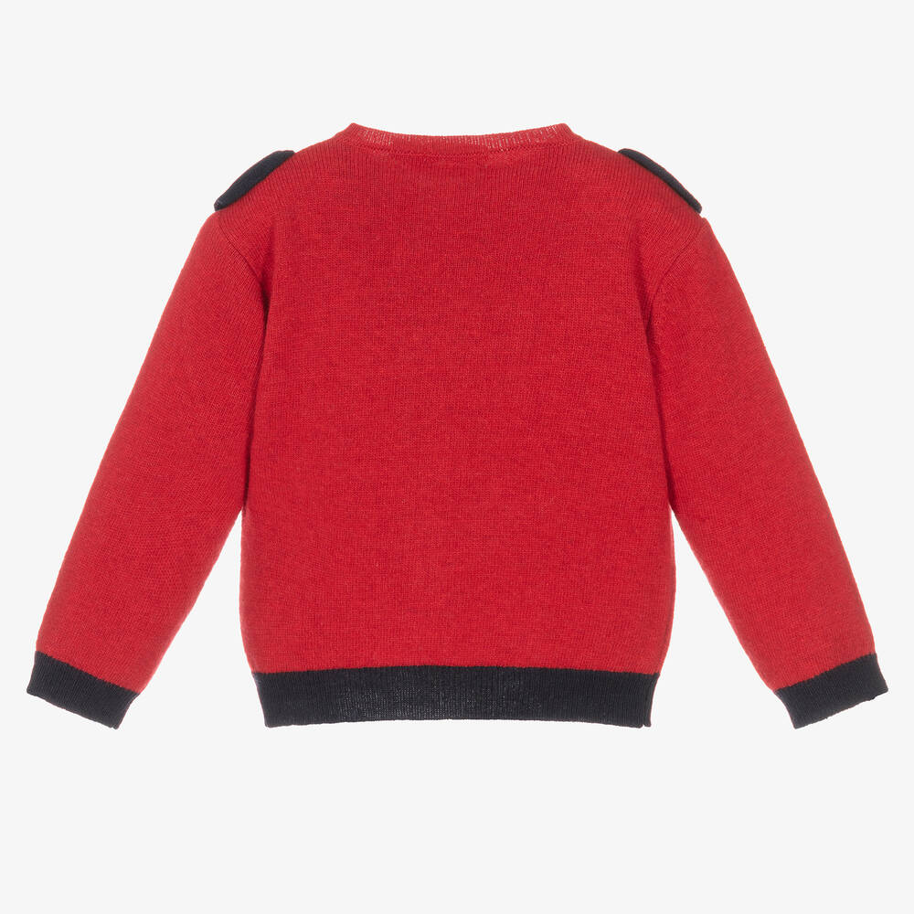 Patachou-Girls Red & Navy Blue Cardigan | Childrensalon Outlet