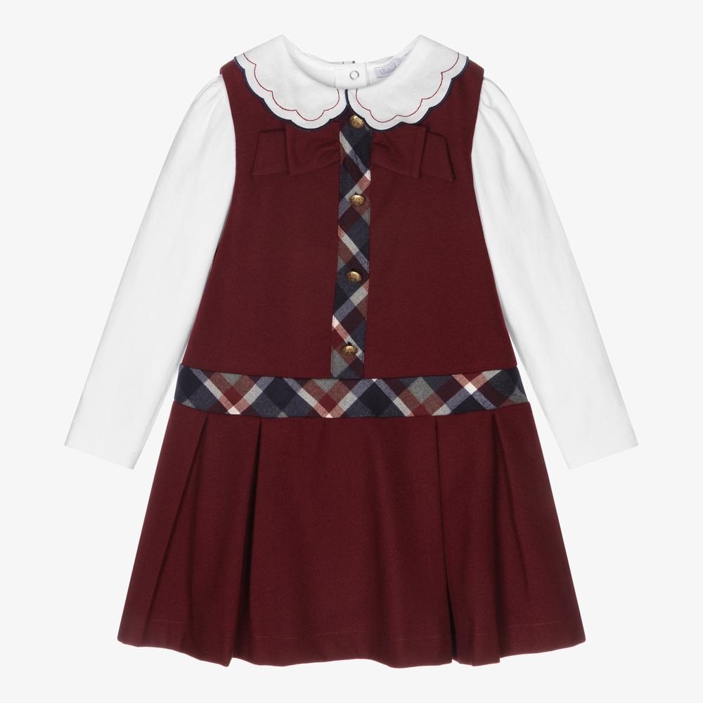 Patachou - طقم فستان بينافور قطن جيرسي لون أحمر وكحلي  | Childrensalon