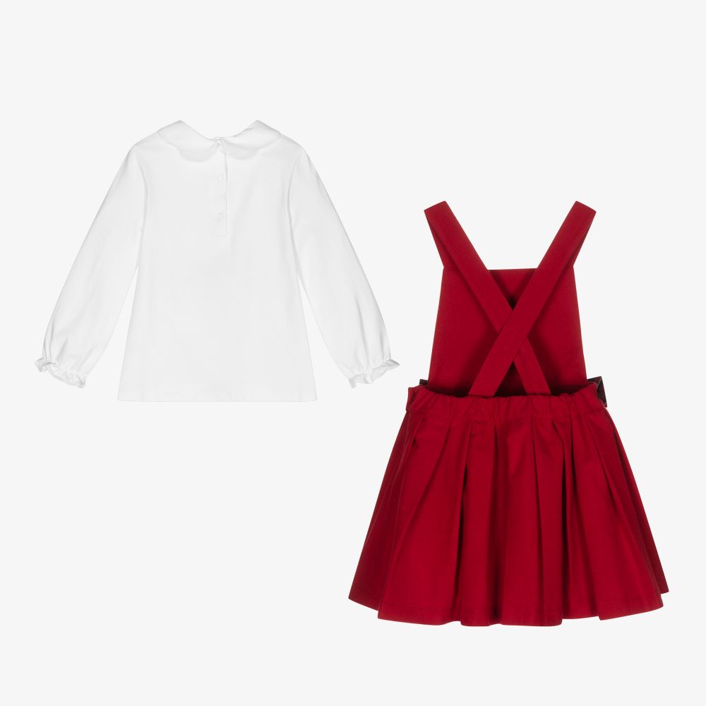 Patachou-طقم فستان بينافور فلانيل لون أحمر وكحلي | Childrensalon Outlet