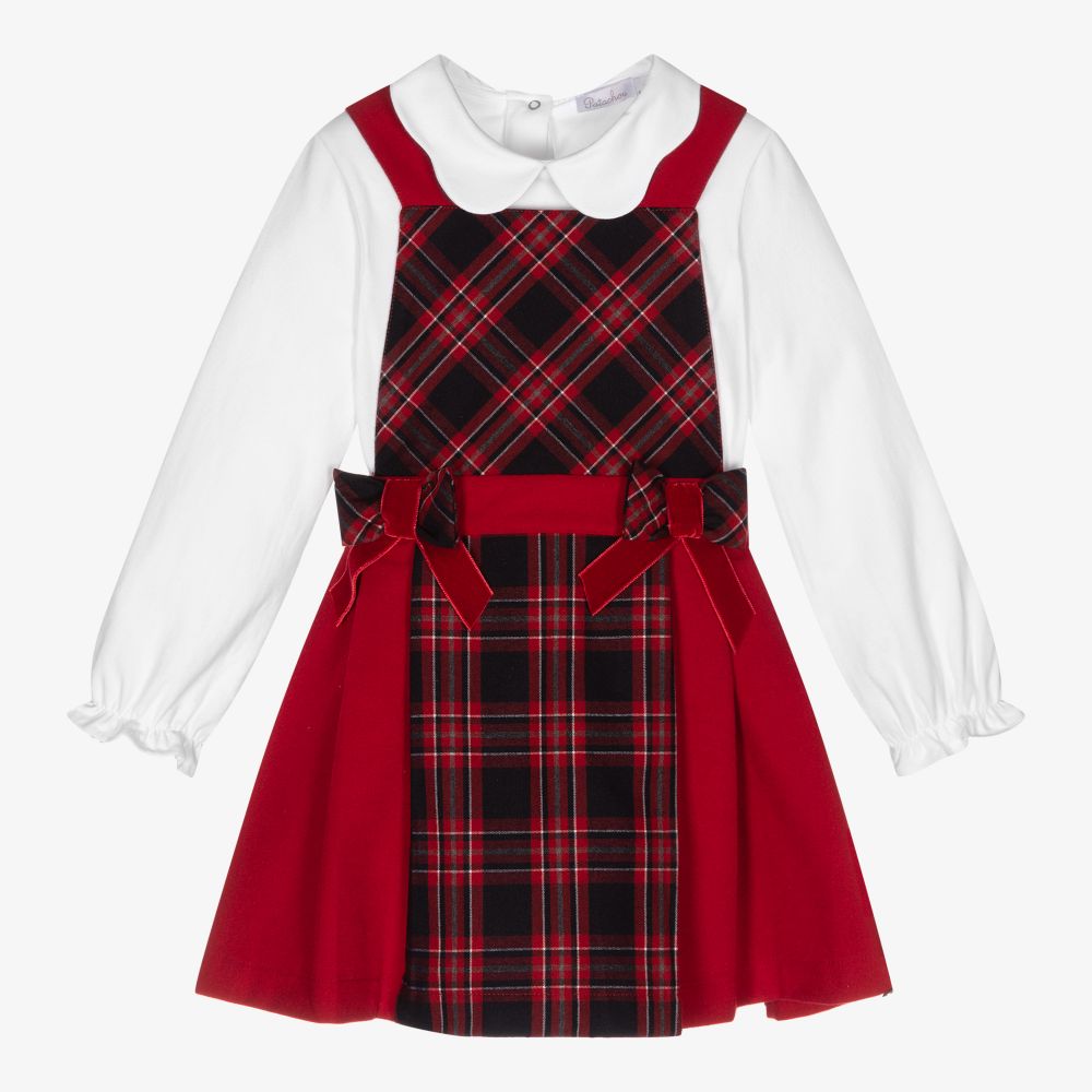 Patachou - Rotes Trägerkleid-Set für Mädchen | Childrensalon