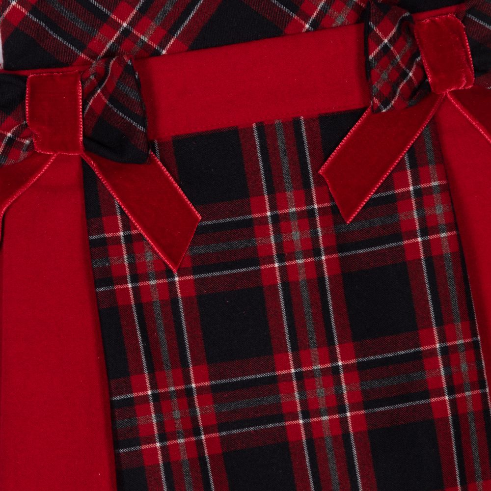 Patachou-طقم فستان بينافور فلانيل لون أحمر وكحلي | Childrensalon Outlet