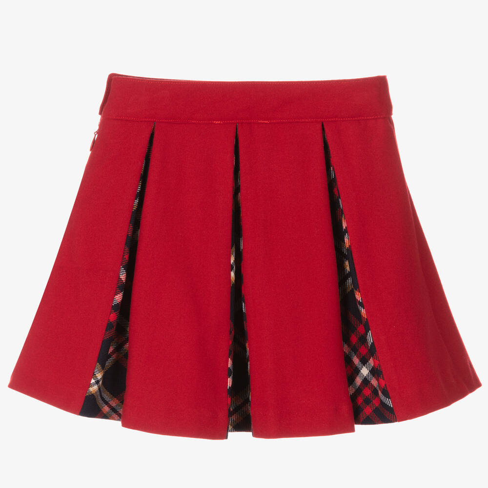 Patachou-Girls Red Pleated Skirt | Childrensalon Outlet