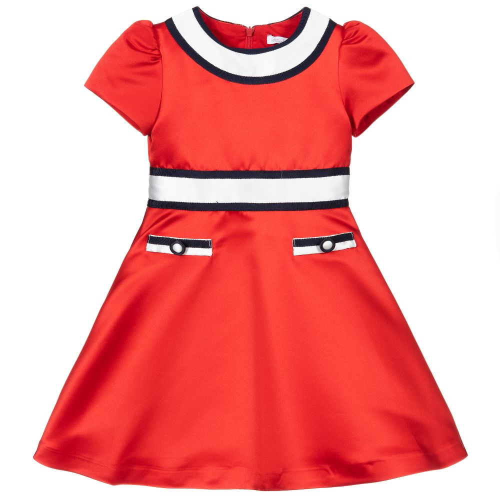 Patachou - Красное атласное платье для девочек | Childrensalon