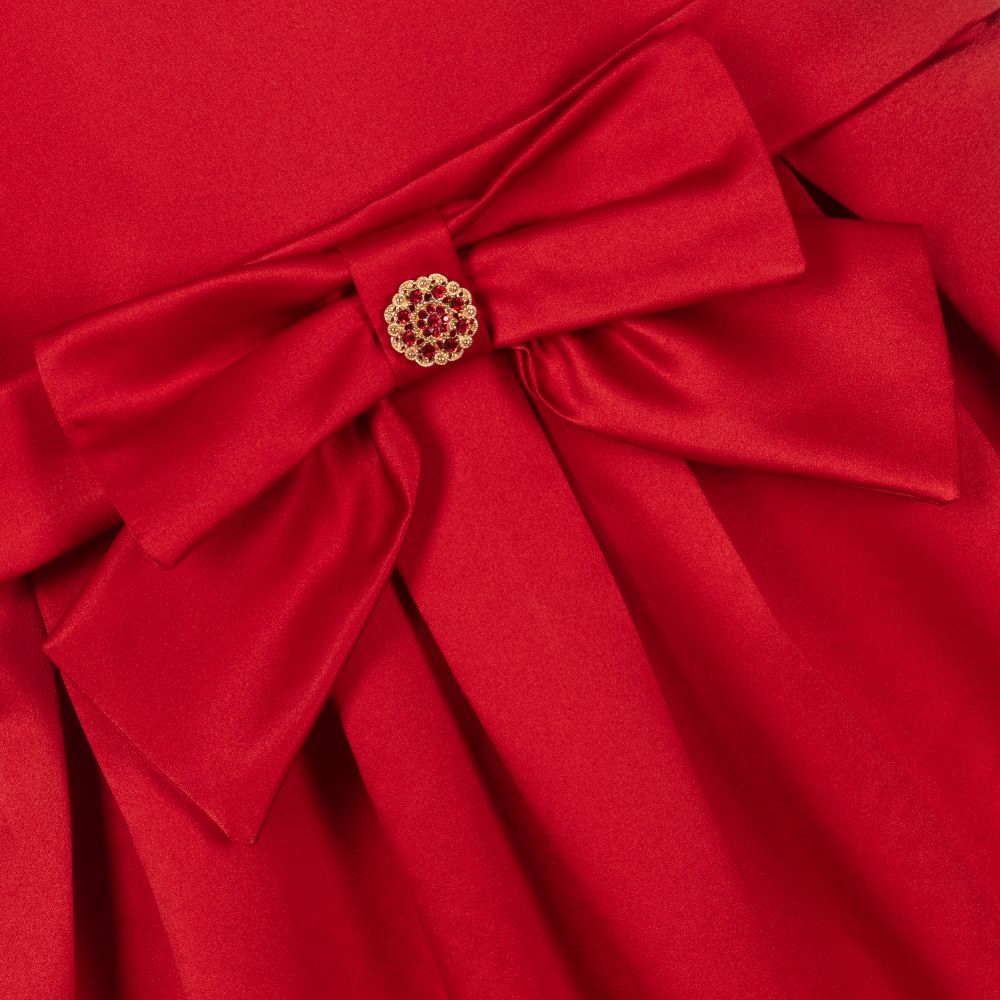 Patachou-فستان ساتان لون أحمر | Childrensalon Outlet